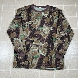 Vintage Realtree Camo T Shirt Mens Large Hunting Camouflage Long Sleeve Liberty
